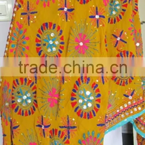 Yellow PHULKARI GEORGETTE DUPATTA SHAWL Stole thumbnail-5