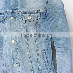 Light Blue With Two Pocket Men Casual Jacket With Button thumbnail-3