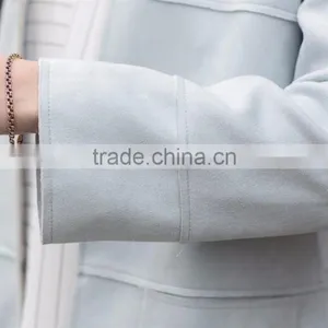 New Fashion Suede Jacket Long Coat for Ladies Women's Long Washed Elegant Coat thumbnail-5