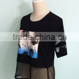 Hollow Out Girl Tshirt With Picture Pattern thumbnail-5