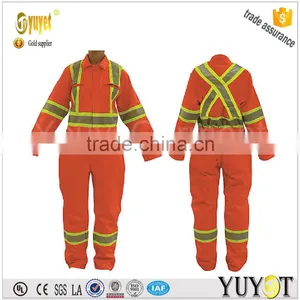 hi Vis Orange Csa Standard Safety Fire Resistant 100% Cotton Coverall Coverall thumbnail-1