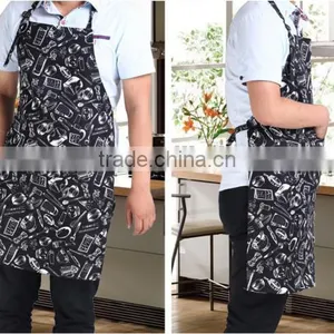 Man Cotton Canvas Black Color OEM Kitchen Bib Apron thumbnail-3