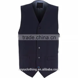 Plain Style Premium Cotton Midnight Blue Three-Piece Suit for Male thumbnail-3