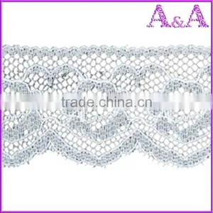 African 100% Polyester 3 Wide Decorative Cotton Lace Trim Wholesale thumbnail-1