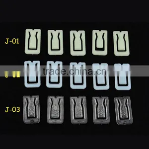 3.4*1.9*0.25cm PS White Square Shape Plastic Clip for Garment Accessory thumbnail-4