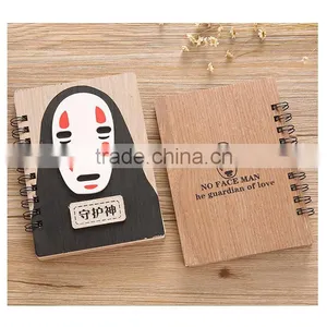 Spirited Away No Face Man Cartoon Wooden Japanese Anime Notebook Design A thumbnail-2