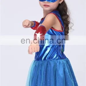 Wholesale Girl Fancy Party Captain America Costume FGCC-0149 thumbnail-6