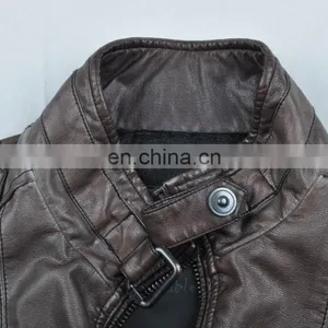 2015 Last Fashion Mens Hot Selling Handsome Spring Slim Leather Coat thumbnail-4
