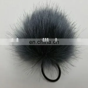 Fluffy and Cute Baby Elastic Hair Band With Faux Fur Ball thumbnail-4