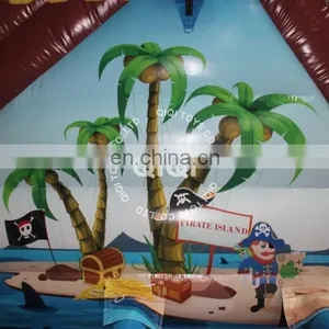 Pirate Ship Obstacle Course Inflatable Challenge, Slide Bouncy Obstacle Course thumbnail-3