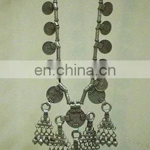 TRIBAL VINTAGE GYPSY RARE BELLY DANCE BANJARA KUCHI COINS NECKLACE thumbnail-1