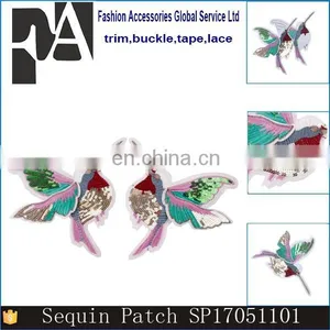 2017 Hot Sale Fashion Applique Embroidery Bird Patch With Sequins and Beads thumbnail-1