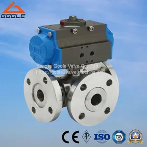 Piston Type Pneumatic L Port Three Way Ball Valve (GZSHL) thumbnail-1