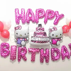 Birthday Balloon Set Foil Balloon Helium Balloon Mylar Balloon Party Balloon Kitty Balloon thumbnail-1