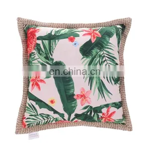 Tropical Palm Leaves Jungle Leaf Polyester Canvas Outdoor Pillow Cases Square Standard Cushion Covers For Sofa Couch Bed thumbnail-2