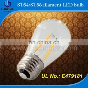 Langma 4W 6W 8W Retro screw E27 E26 AC110V AC230V vintage edison filament light bulb ST64 st58 led сертифицированный по стандартам CE/Rohs/UL thumbnail-3