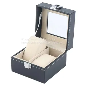 Pu Leather Watch Case With Window-Double Watch Box，wooden Watch Packaging Box，customize Logo Watch Cases thumbnail-1