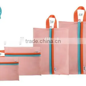 Good Bag 4 Pcs/set Portable Handle Mesh Travel Pouch Tote Bag Packable Zipper Toiletry Tote Underwear Organizer Storage Bag thumbnail-5
