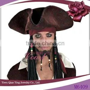 Wholesale Pirates Caribbean Jack Sparrow Halloween Hats Costume Accessories Wigs Party Hat thumbnail-1