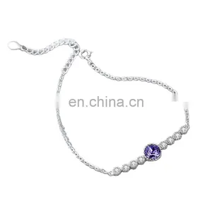 Heart of the Ocean Blue Zircon Lady's Hand Painted Stainless Steel Bracelet thumbnail-1