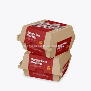 Custom Paper Boxes for Burgers Kraft Paper Fast Food Burger Paper Boxes thumbnail-1