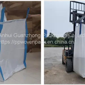 1000Kg 1.5 Ton 2 Tons Sling Container Bag Breathable Ventilated Fabric Fibc Big Bag For Bulk Firewood Sand Corn thumbnail-4