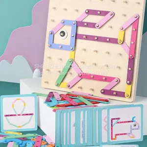 SQ New Design Geometric Wood Puzzle Alphabet and Number Diy Children's Board Game Fun Wooden Assembly Puzzle thumbnail-3