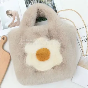 008 2023 New Plush Bag Bucket Bag Artificial Fur Square Bag Women's Handbag Shoulder Bag thumbnail-4