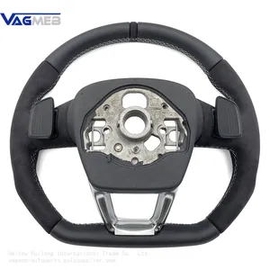 For Audi Q3 D-Shaped Alcantara Punched Leather S/RS Logo Steering Wheel With Paddles Assembly thumbnail-3