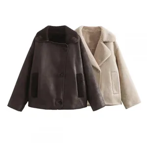 New Autumn and Winter Fashion Women's Casual Versatile Double-sided Loose Jacket Jacket thumbnail-1
