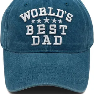 World's Best Dad Hat for Father Baseball Caps Design Your Own Logo thumbnail-1