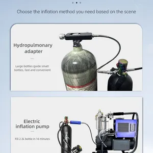 THAISTONE 2.3L Mini Scuba Dive Air Tank With Snorkeling Recreational Diving Mask Set thumbnail-4