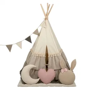 Teepee Tent for Kids, Foldable Play Tent for Girls & Boys, Boho Style Teepee Tent for Kids With Curtains, Cozy Warm Reading Nook & Room Decor thumbnail-3