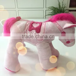 Wholesale Colorful Plush Stuffed Horse Toy Bag With Fancy Bridle and Saddle for Girl Gift thumbnail-4