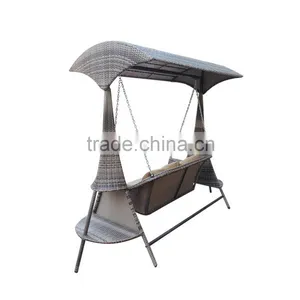 Double Luxury Patio Rattan Hanging Swing Chair Wicker Hanging Garden Swing Chairs thumbnail-4