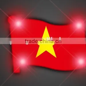 Flag Shaped LED Flashlight Brooch Pin, Custom Holiday Gifts/ Party Gifts/Promotional Gifts thumbnail-1