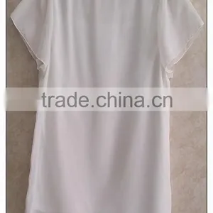 Simple Wave Point Chiffon T-shirt O-neck Girls T-shirt thumbnail-4