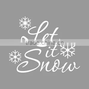 ALFOREVER Christmas Days Decoration Let is Snow Quote Vinyl White Decals thumbnail-5