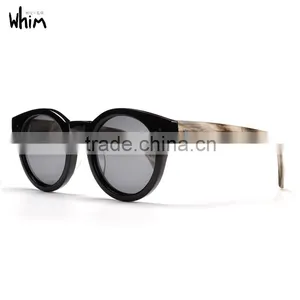 WHIM Vintage Round Frame Women Polarized Acetate Sunglasses thumbnail-1
