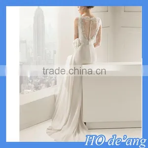 HOGIFT Slim Fishtail Lace Wedding Dress,Sexy Mermaid Wedding Dress 2016,High-grade Elegant Lace Halter Custom Wedding thumbnail-2