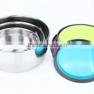 Stainless Steel Metal Rice Mixing Bowl With Silicone Lid thumbnail-6
