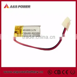 On Time Shipment Rechargeable 451020 Lipo Battery 3.7v 50mah Pack thumbnail-1