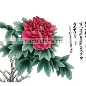 Beautiful Chinese Peony Flower Painting for Hotel Decoration thumbnail-1