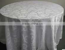 Round Polyester Jacquard Table Cloth for Wedding Decoration Hotel thumbnail-1