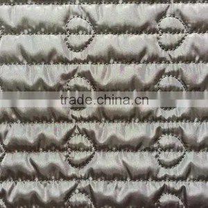 Polyester Stripe With Fashion Embroidered Padded Quilting Fabric thumbnail-1