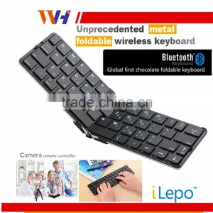 Ultra Thin Bluetooth Wireless Foldable Full Size Keypad Chocolate Mini Keyboard thumbnail-1