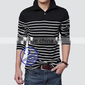 Fashion 95 Cotton 5 Spandex Yarn Dyed Polo t Shirt for Men thumbnail-4