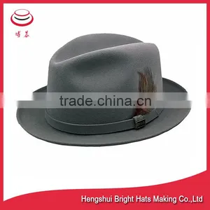 Wool Felt Formal Hats for Menshort Brim Fedora Hat thumbnail-1