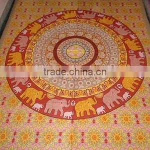 Circle Round Printed Elephant Tapestries thumbnail-4