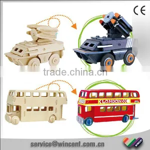 DIY Wooden 3D Puzzle Car For Drawing And Painting thumbnail-1